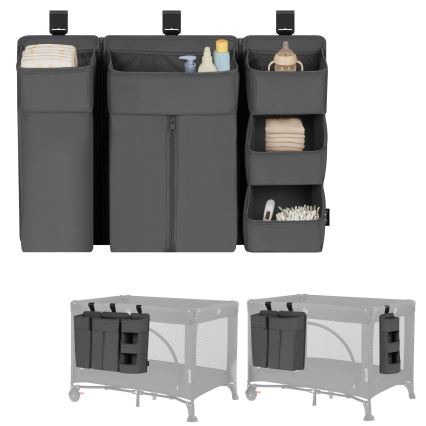 Lionelo - Organizer do łóżeczka 3 w 1 SIDEPOCKET Szary