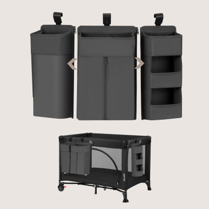 Lionelo - Organizer do łóżeczka 3 w 1 SIDEPOCKET Szary