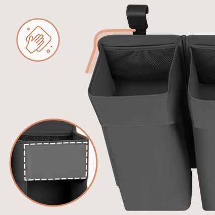 Lionelo - Organizer do łóżeczka 3 w 1 SIDEPOCKET Szary