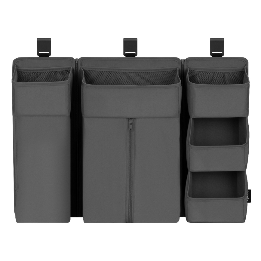 Lionelo - Organizer do łóżeczka 3 w 1 SIDEPOCKET Szary