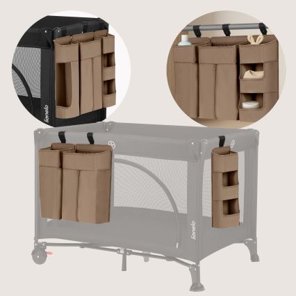 Lionelo - Organizer do łóżeczka 3w1 SIDEPOCKET Beżowy