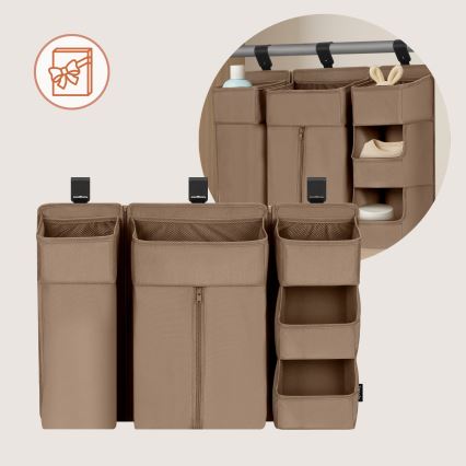 Lionelo - Organizer do łóżeczka 3w1 SIDEPOCKET Beżowy