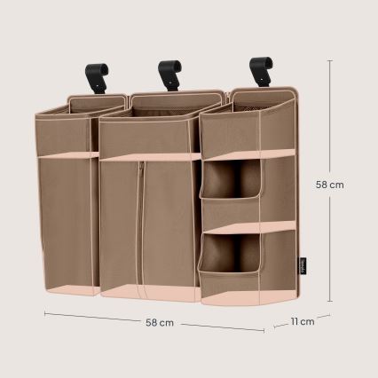 Lionelo - Organizer do łóżeczka 3w1 SIDEPOCKET Beżowy