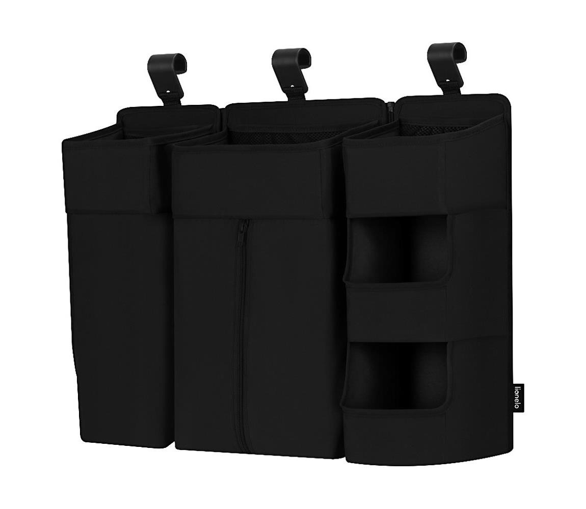 Lionelo - Organizer do łóżeczka 3 w 1 SIDEPOCKET czarny