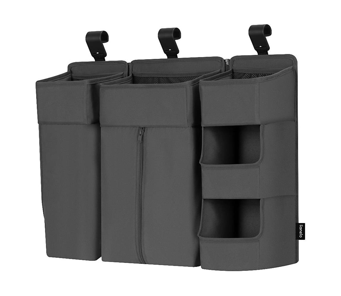 Lionelo - Organizer do łóżeczka 3 w 1 SIDEPOCKET Szary