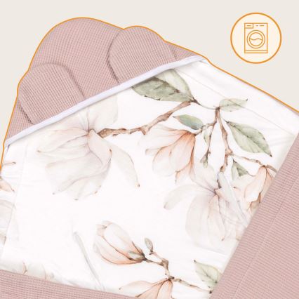 Lionelo - Otulacz do fotelika samochodowego TRAVEL SWADDLE 90x90 cm Beżowa Magnolia