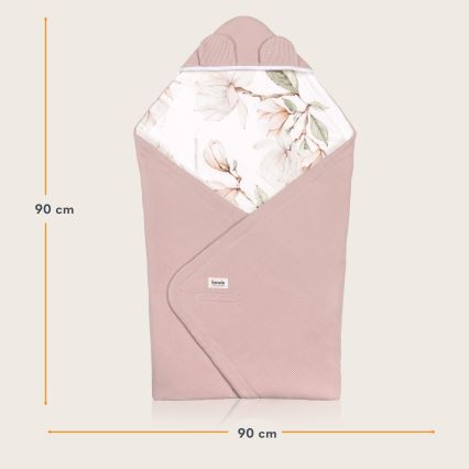 Lionelo - Otulacz do fotelika samochodowego TRAVEL SWADDLE 90x90 cm Beżowa Magnolia