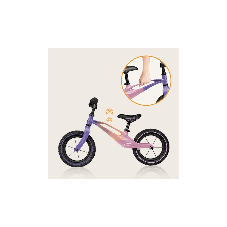 Lionelo - Rowerek biegowy BART AIR fioletowy/różowy
