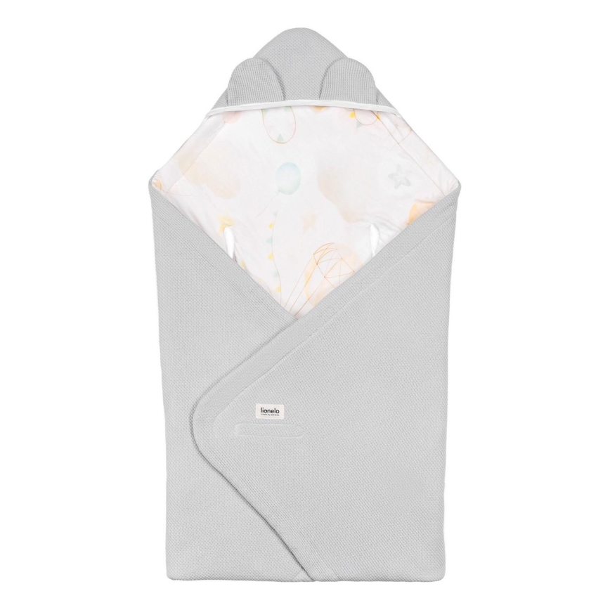 Lionelo - Rożek do fotelika samochodowego TRAVEL SWADDLE 90x90 cm Szary Balon