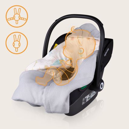 Lionelo - Rożek do fotelika samochodowego TRAVEL SWADDLE 90x90 cm Szary Balon