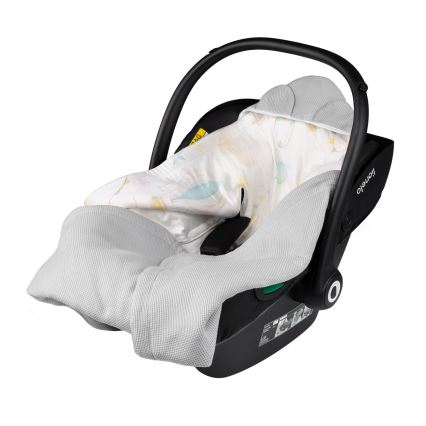 Lionelo - Rożek do fotelika samochodowego TRAVEL SWADDLE 90x90 cm Szary Balon