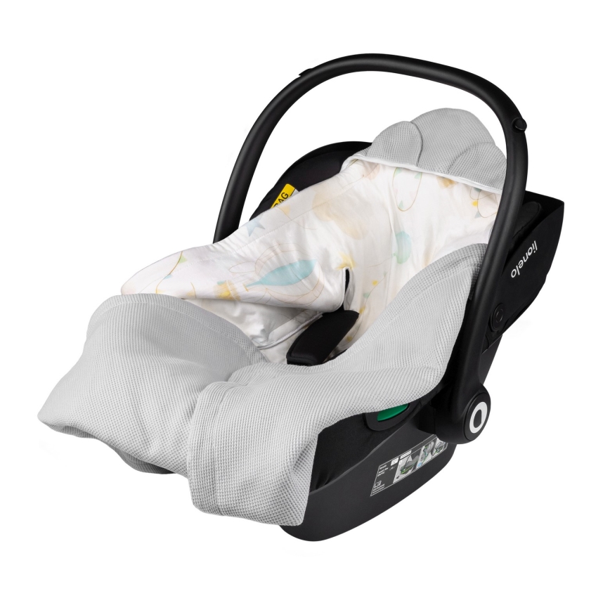 Lionelo - Rożek do fotelika samochodowego TRAVEL SWADDLE 90x90 cm Szary Balon