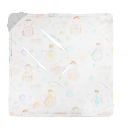 Lionelo - Rożek do fotelika samochodowego TRAVEL SWADDLE 90x90 cm Szary Balon