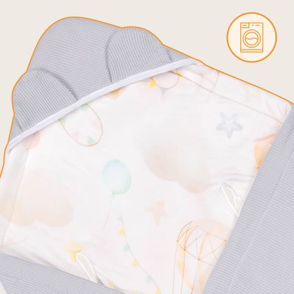 Lionelo - Rożek do fotelika samochodowego TRAVEL SWADDLE 90x90 cm Szary Balon
