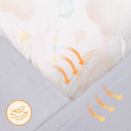 Lionelo - Rożek do fotelika samochodowego TRAVEL SWADDLE 90x90 cm Szary Balon