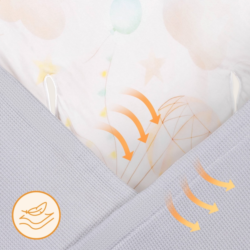 Lionelo - Rożek do fotelika samochodowego TRAVEL SWADDLE 90x90 cm Szary Balon