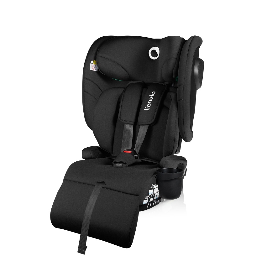 Lionelo - Składany fotelik samochodowy NELLY i-Size 76-150 cm Czarny karbon