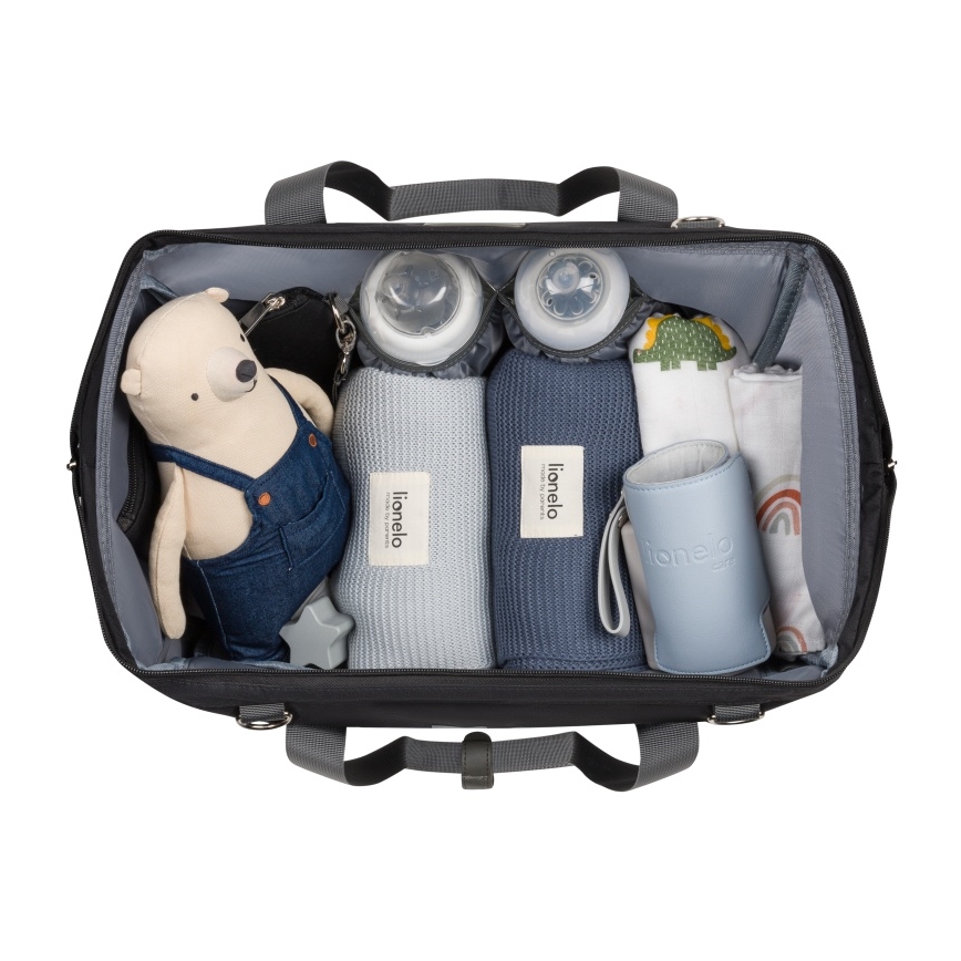 Lionelo - Torba do wózka z przewijakiem IDA Black Onyx