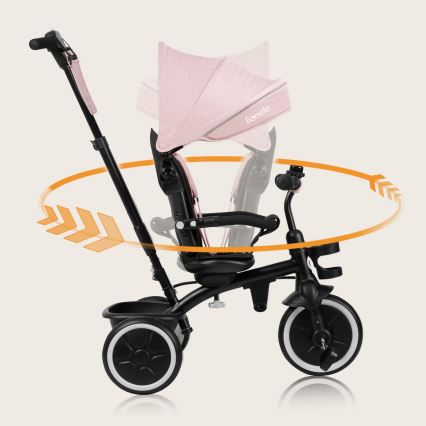 Lionelo - Trójkołowy rowerek dziecięcy BERRY Pink Rose