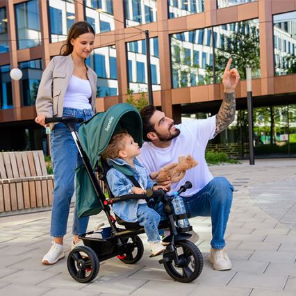 Lionelo - Trójkołowy rowerek dziecięcy HAARI zielony/czarny