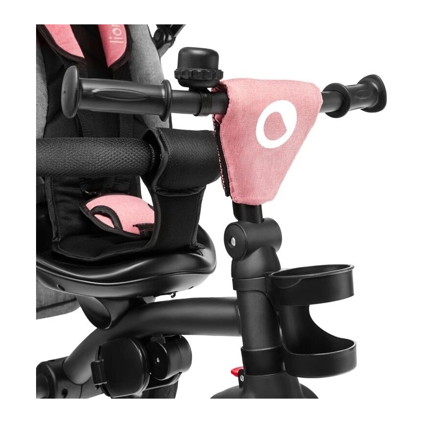 Lionelo - Trójkołowy rowerek dziecięcy TRIS różowy/szary