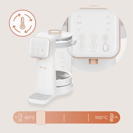 Lionelo - Urządzenie do przygotowywania mleka modyfikowanego dla niemowląt BABYPRESTO 2.0 1200W/230V białe