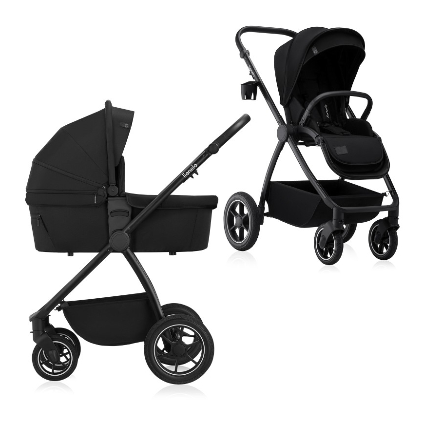 Lionelo - Wielofunkcyjny wózek 2 w 1 MERIL Black Onyx