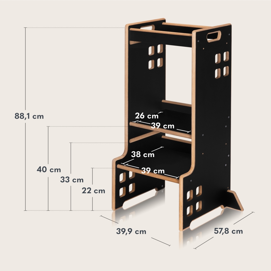 Lionelo - Wieża edukacyjna CASS Czarny Onyks