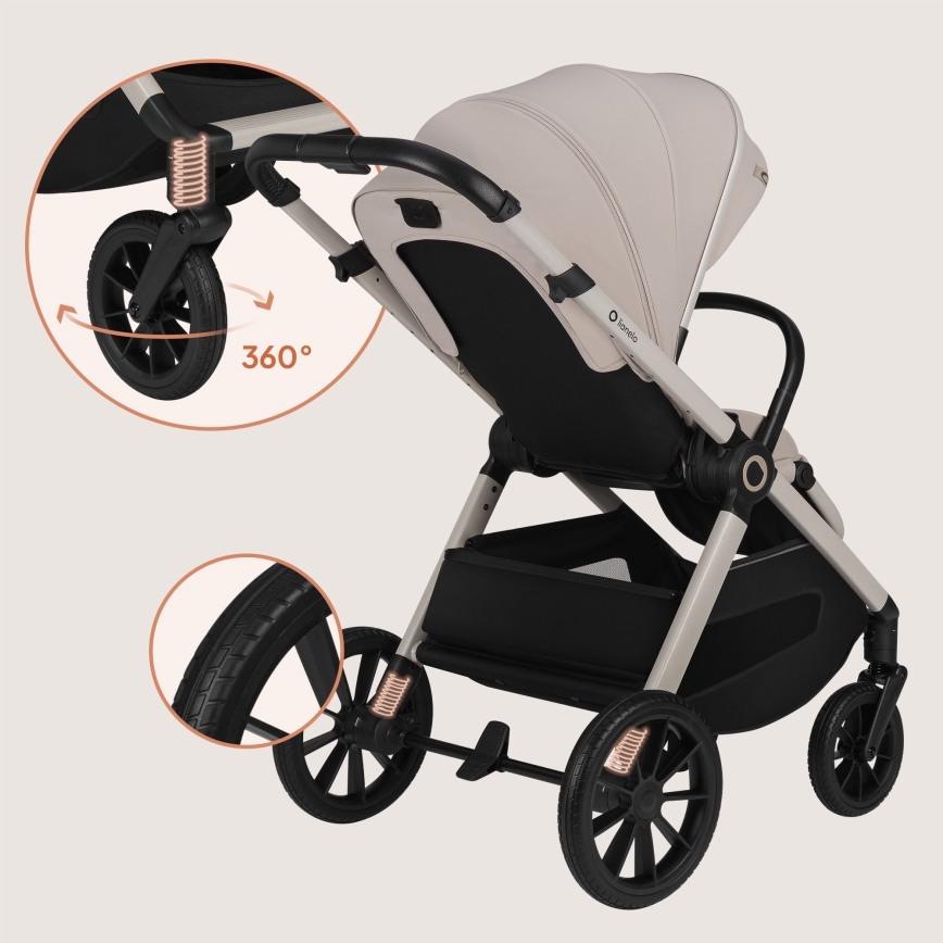 Lionelo - Wózek 3w1 LAYLA Beige Sand