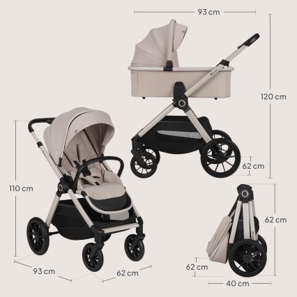 Lionelo - Wózek 3w1 LAYLA Beige Sand
