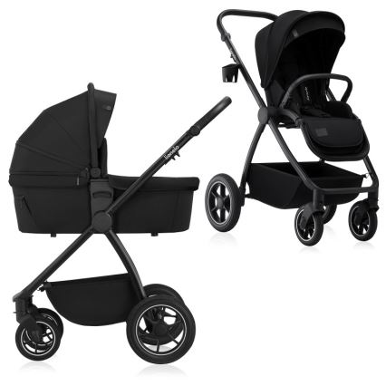 Lionelo - Wózek głęboko-spacerowy 2 w 1 MERIL Black Onyx