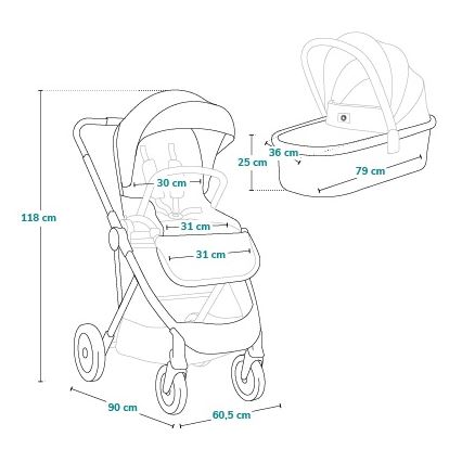Lionelo - Wózek kombinowany 2w1 AMBER PLUS Beige Sand