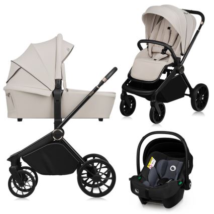 Lionelo - Wózek kombinowany 3 w 1 MIKA PLUS Beige Sand