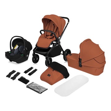 Lionelo - Wózek kombinowany 3 w 1 MIKA PLUS Brown Rust