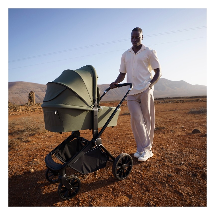 Lionelo - Wózek kombinowany 3 w 1 MIKA PLUS Oliwkowy