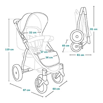 Lionelo - Wózek spacerowy ANNET TOUR zielony