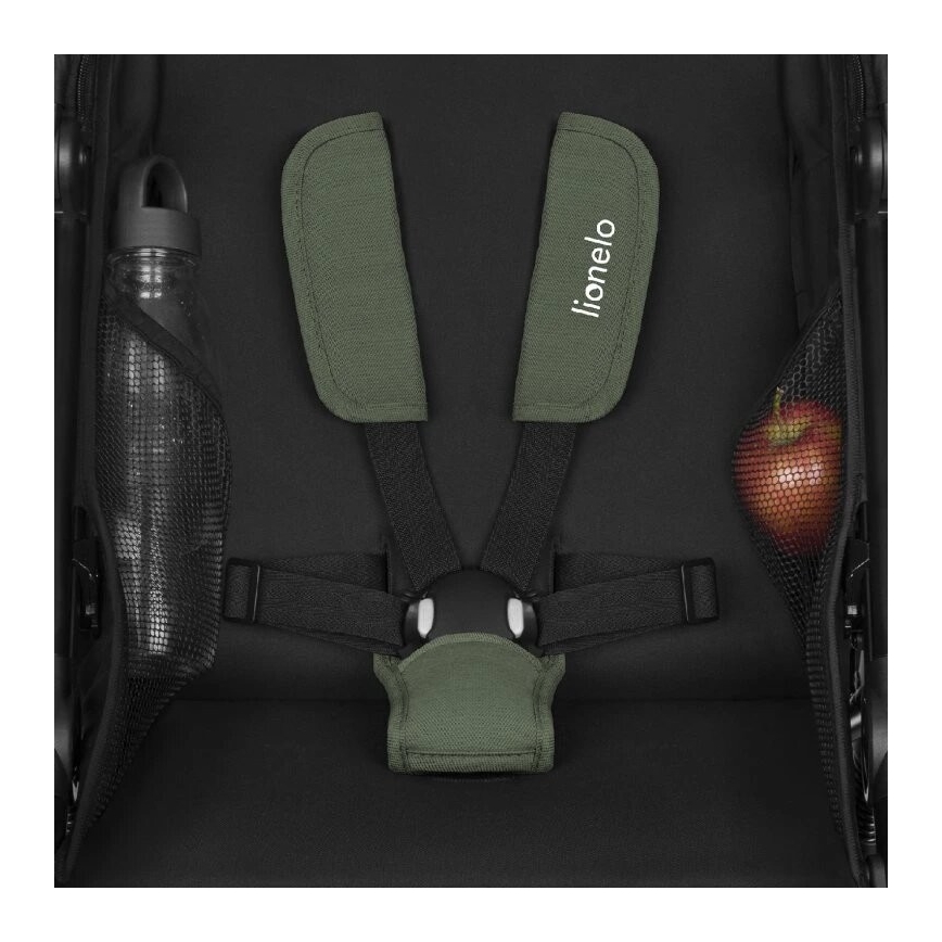 Lionelo - Wózek spacerowy AZURA czarny/zielony