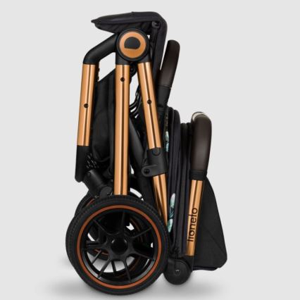 Lionelo - Wózek spacerowy CLOE czarny/niebieski/złoty