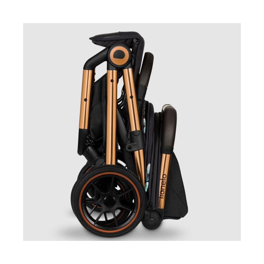 Lionelo - Wózek spacerowy CLOE czarny/niebieski/złoty