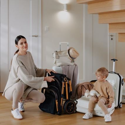 Lionelo - Wózek spacerowy CLOE czarny/złoty