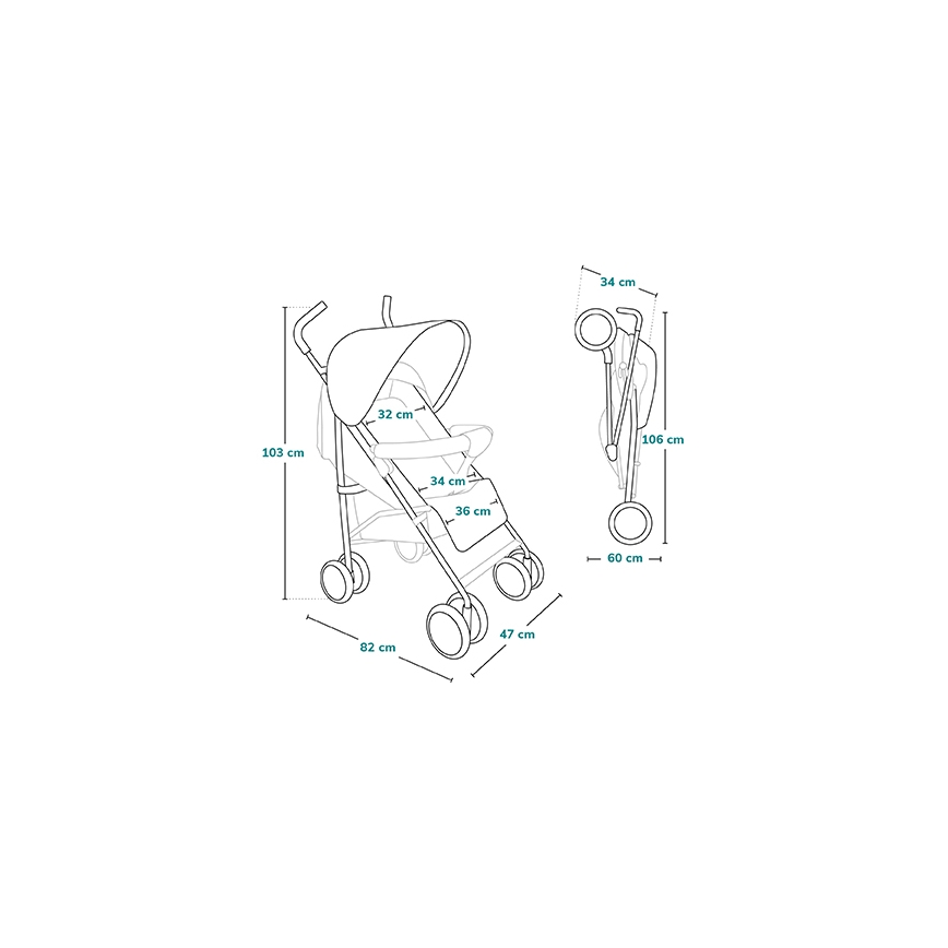 Lionelo - Wózek spacerowy ELIA szary