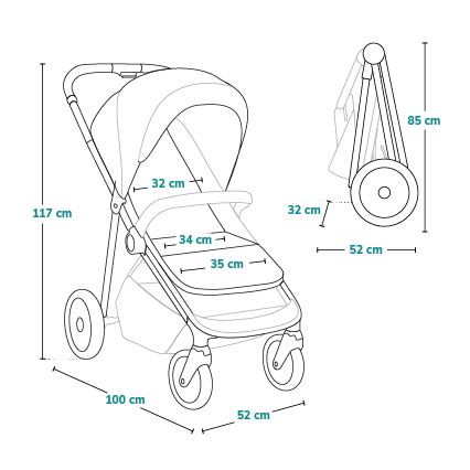 Lionelo - Wózek spacerowy EMMA ONE beżowy