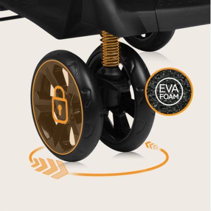 Lionelo - Wózek spacerowy EMMA PLUS beżowy/czarny