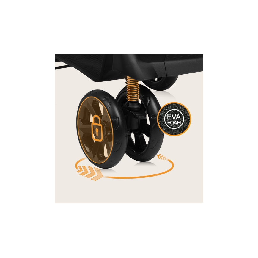 Lionelo - Wózek spacerowy EMMA PLUS beżowy/czarny