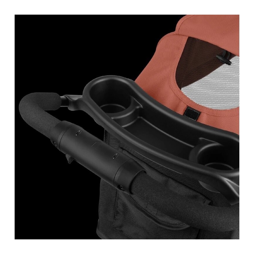 Lionelo - Wózek spacerowy EMMA PLUS ceglasty/czarny