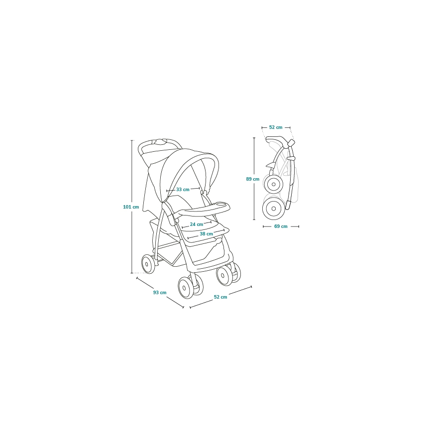 Lionelo - Wózek spacerowy EMMA PLUS ceglasty/czarny