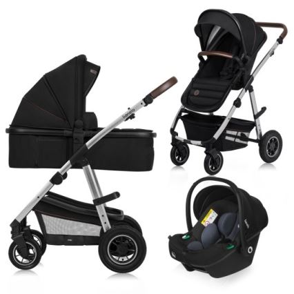 Lionelo - Wózek wielofunkcyjny 3 w 1 AMBER Black Silver