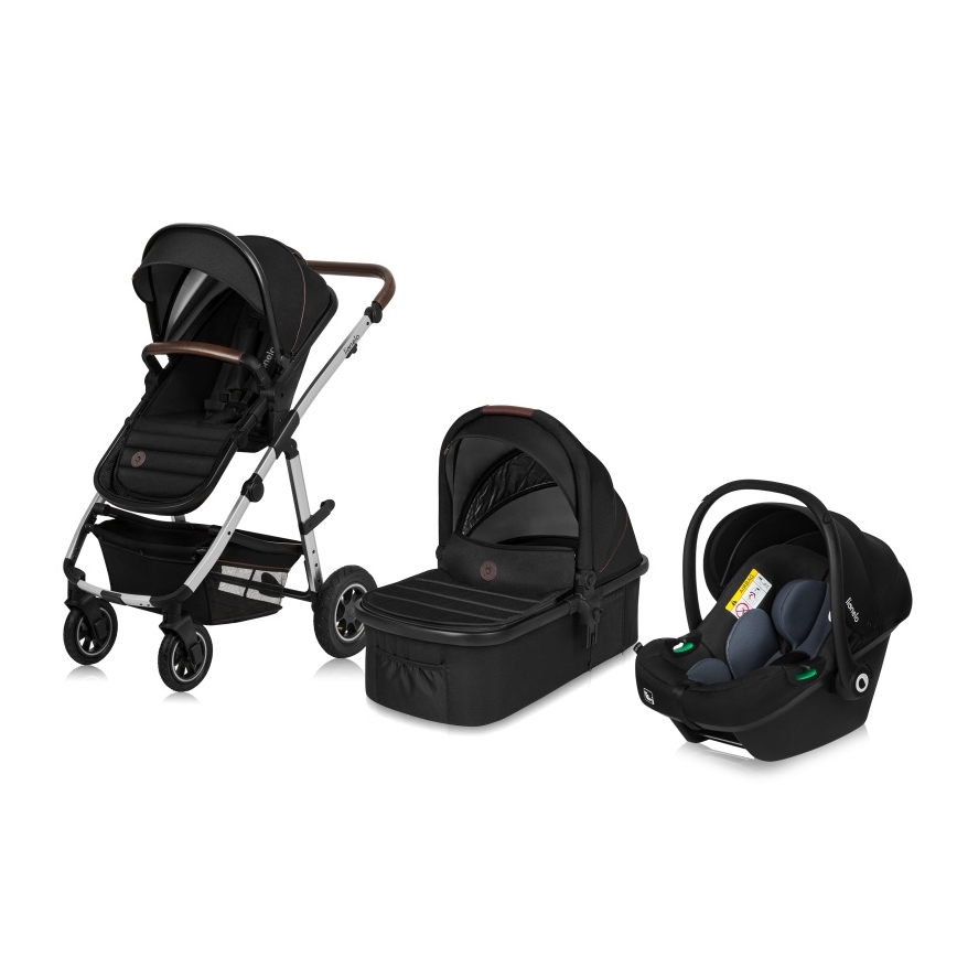 Lionelo - Wózek wielofunkcyjny 3 w 1 AMBER Black Silver