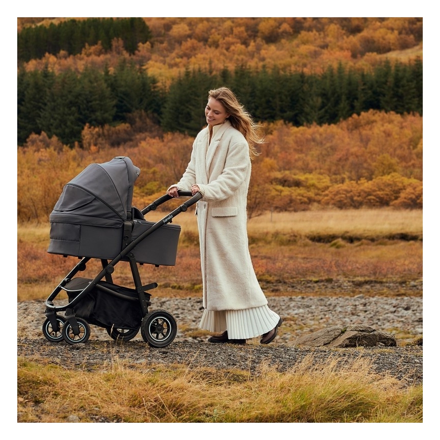 Lionelo - Wózek wielofunkcyjny 3 w 1 AMBER PLUS Szary Grafit