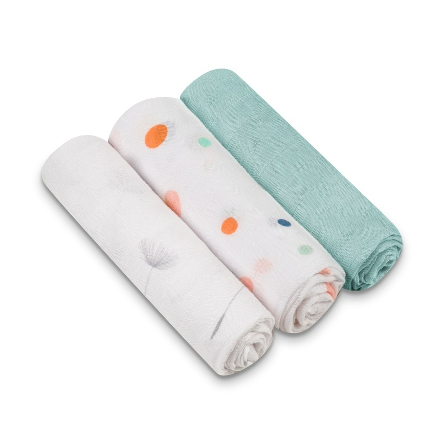 Lionelo - Zestaw 3 bambusowych pieluszek BAMBOO SET 70x70 cm Dot